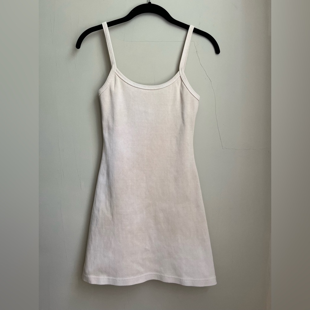 los angeles apparel heavy rib spaghetti mini dress